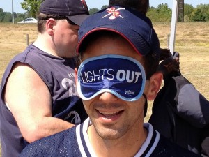 Photo of Guy Zuccarello with blinder on