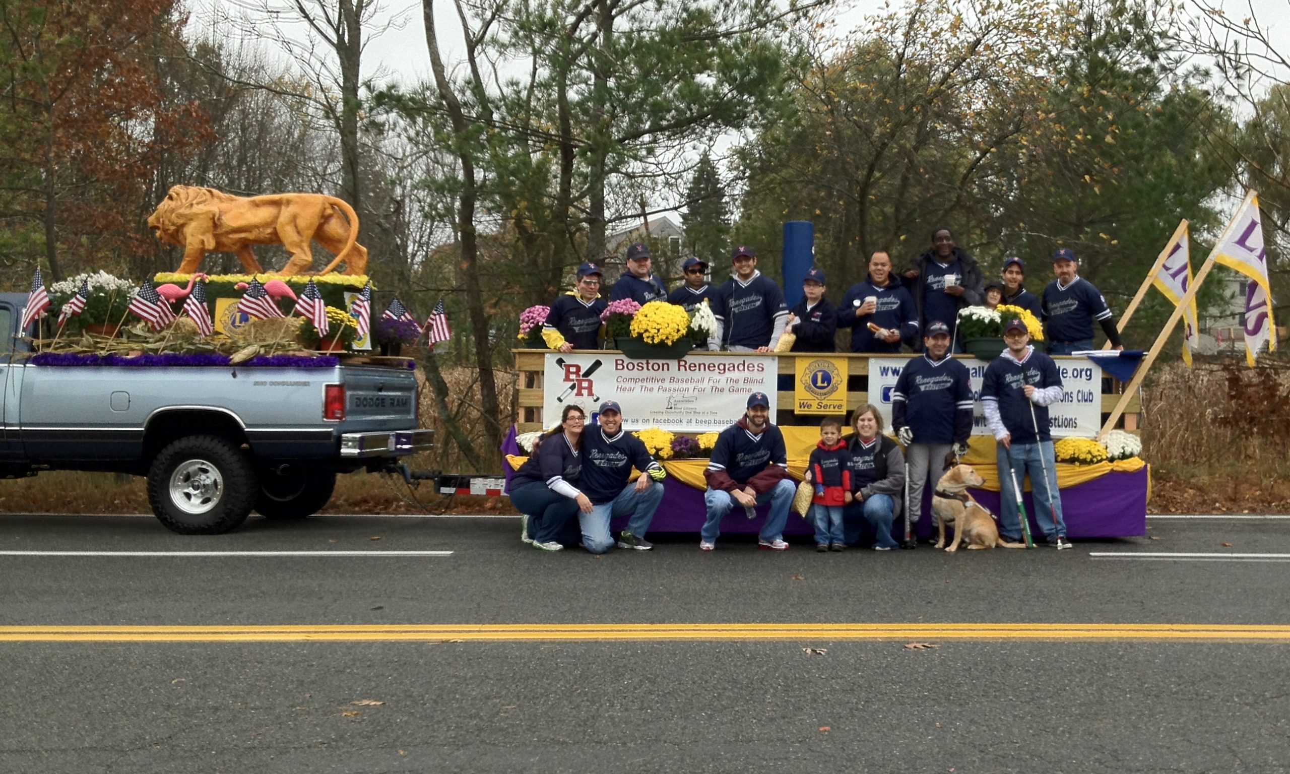 Photo of the Renegades marching in the 2012 Lion's Halloween parade