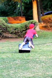A camper shows no fear going after the base