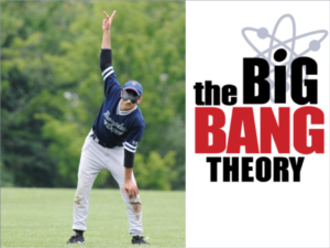 Picture of Aqil Sajjad in the field with text from the show Big Bang Theory