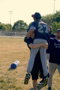 Boston Renegades -Ben Coiner Lifts Luis Soto in the air in celebration