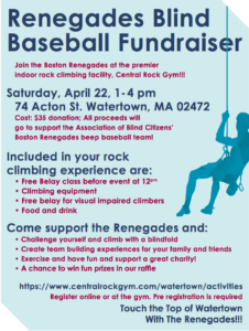 Flyer with details about the Renegade rock Climbing event