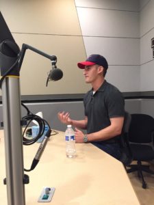 Renegade Christian Thaxton in the studio at WBUR for Only a game