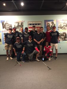 Group picture of 12 of us at the Baseball Hall of Fame