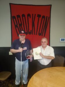 Rob pictured with Bill Hogan getting his award for going into the Hall of Fame
