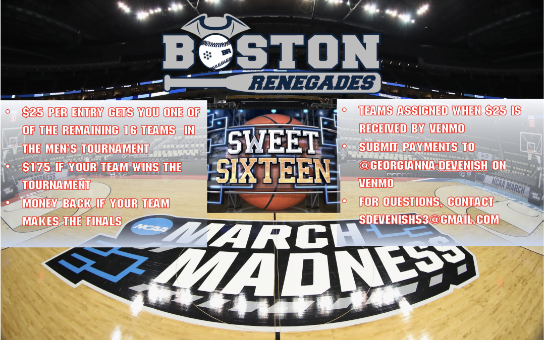 Support the Renegades and buy NCAA Sweet 16 entries